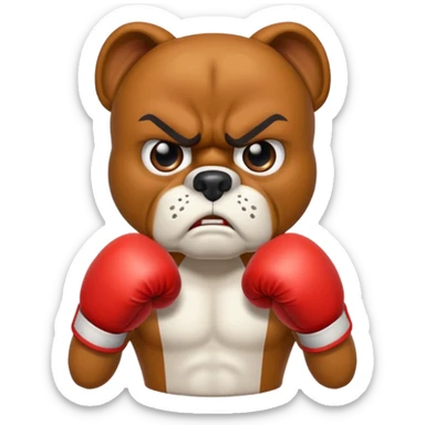 angry boxer  sticker