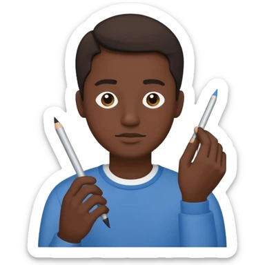 create a hand drawn icon fine line with a men doing habits sticker