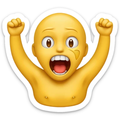 Strangling neck classic yellow emoji style screaming sticker