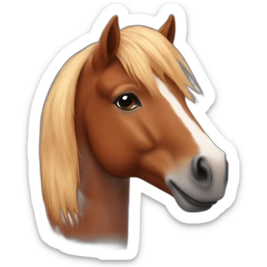 One Red brown icelandic horse with starsign in forehead sticker