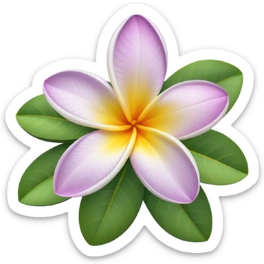 White and pale purple Plumeria  sticker