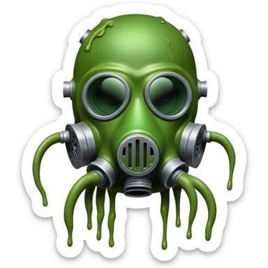 Radioactive Plague Titan – A bloated, half-melted giant dripping green toxic sludge, with extra arms growing from its back and a sunken gas mask fused to its face. sticker