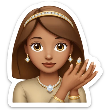 Engagement ring on brown hand sticker