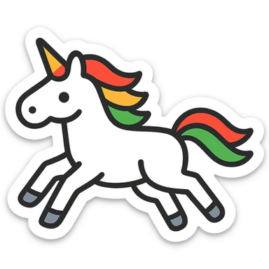 Change the background to pale pink behind the running unicorn icon, keeping the rest of the design unchanged, logo style. sticker