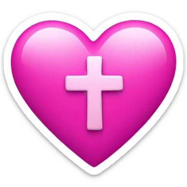 Bright pink heart with crosses around it sticker