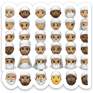 a row of muslims praying sticker