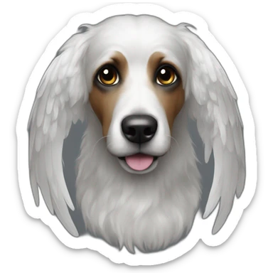 dark-small-bolonka-dog-angel-halo sticker