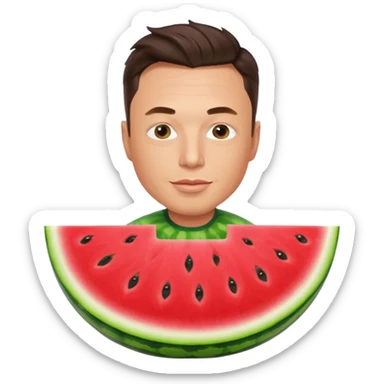 Elon musk in watermelon body sticker