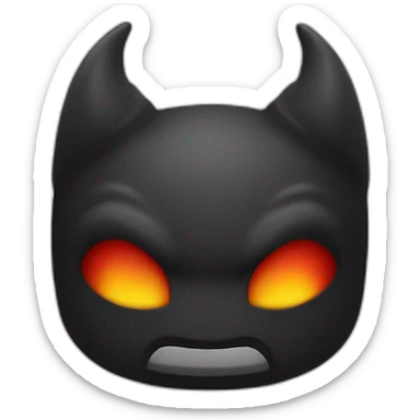 tete noir sous capuche rouge avec corne de diable noir sticker