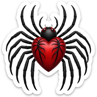 realistic gothic heart with a spider sticker