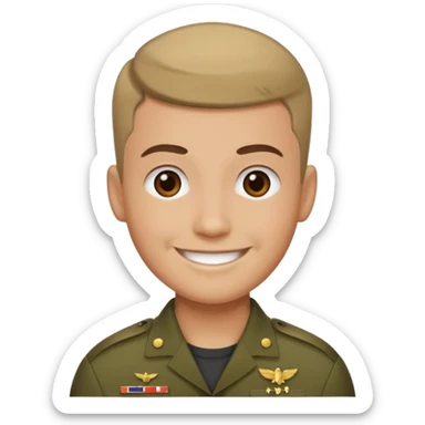 A friend with miltary hair cut sticker