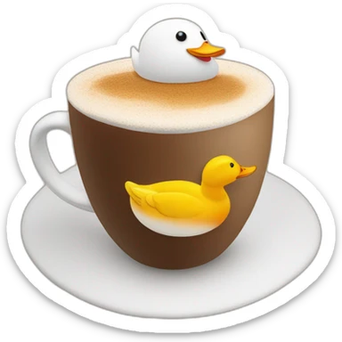 make an cappuchino, but in the foam on top theres a duck from foam, emoji style sticker