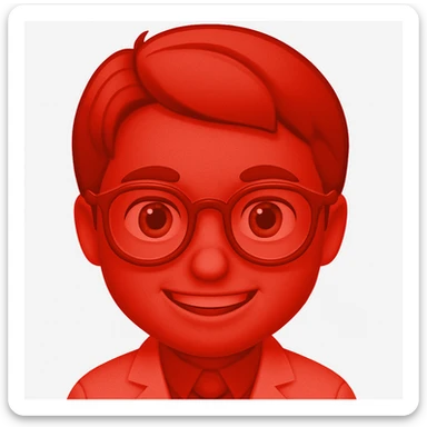 An eye doctor emoji in emoji style with a red color sticker
