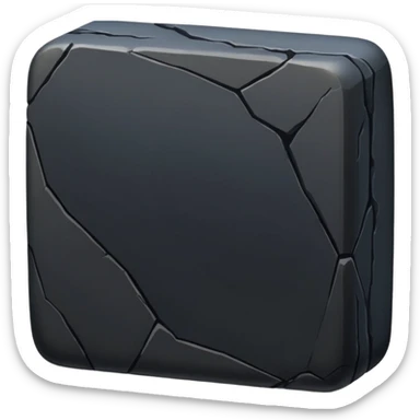 Black rectangle rock sticker