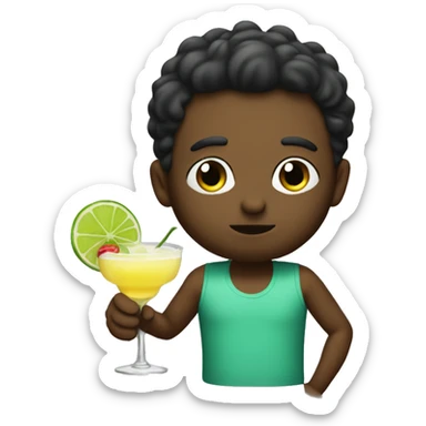 Dinsour sipping a margarita  sticker