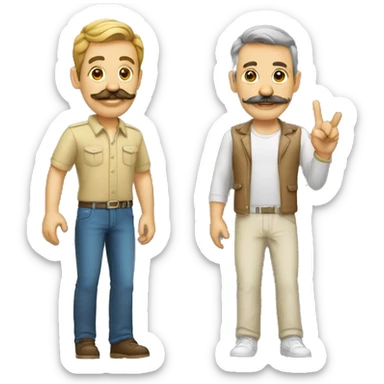 Morocho con bigotes y un auto en la mano  sticker