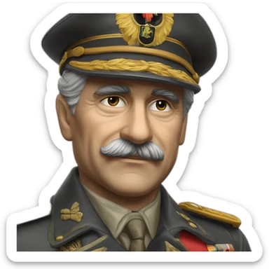 Général allemand 2nd guerre mondial faisant salut sticker