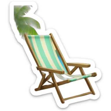 Beach Palm tree deckchair sticker
