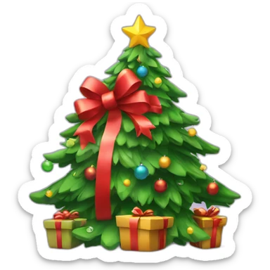 christmas tree with gift sticker