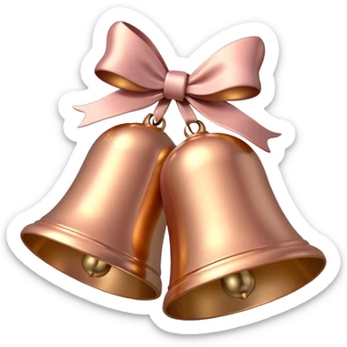 light rose gold christmas bells sticker