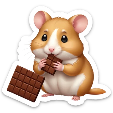a hamster eating chocolate  sticker