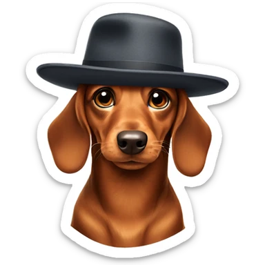 Dachsund with hat  sticker