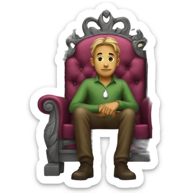 Who sits on the frog's throne sticker