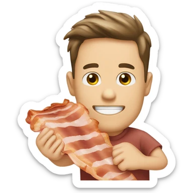 Little piece of bacon in hand ￼ sticker