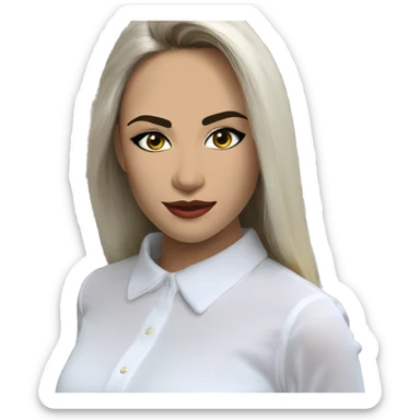 blusa de manga sisa hasta el homblio cuello bandeja para mujer color blanco sticker