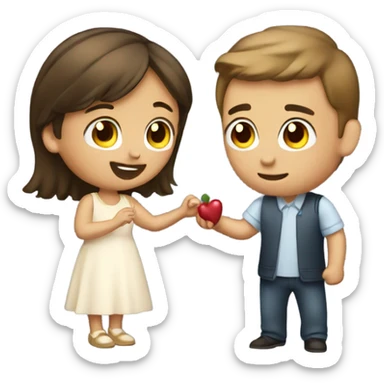 boy proposing girl sticker