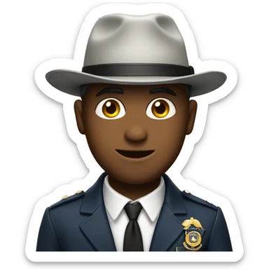 flirty face with fbi hat on sticker