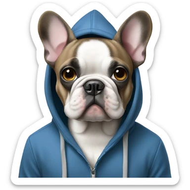 french bulldog wearing a hoodie  sticker