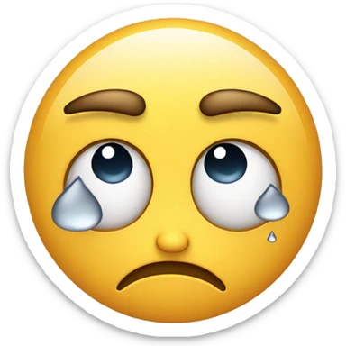 Sad face with tears  sticker