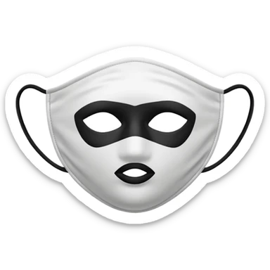 All black face mask with a white triangle  sticker