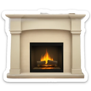 Light beige fireplace mantle  sticker