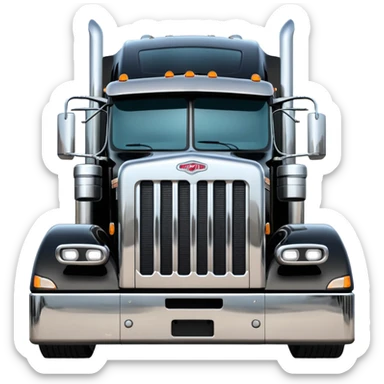 18 wheeler Peter belt facing me  sticker