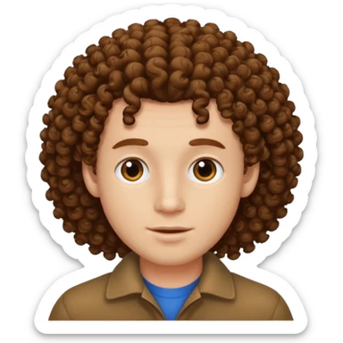 homme blanc brun avec cheveux frisés sticker