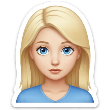 white girl with blonde hair and blue eyes sticker
