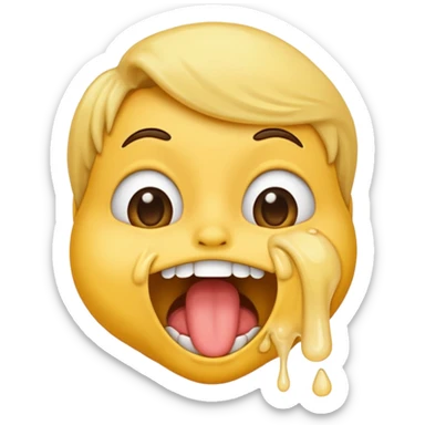 exaggerated expression puking face emoji sticker