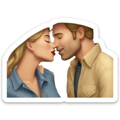 ram ranch cowboys kissing sticker