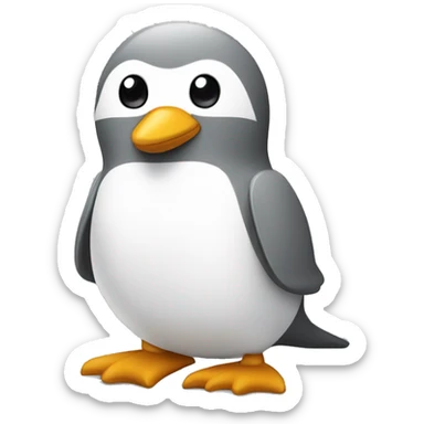 Pingouin gris et blanc  sticker