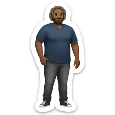 plus size man with short locs full body sticker