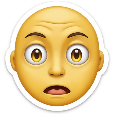 An emoji in visible disgust, judgy side eye sticker