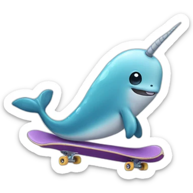 narwhal skateboarding sticker