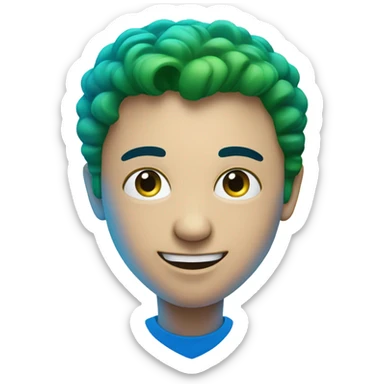 Heart that outer parts are blue and color changes gradient to green in the middle sticker