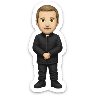 Macron portant des yeezy 350 sticker