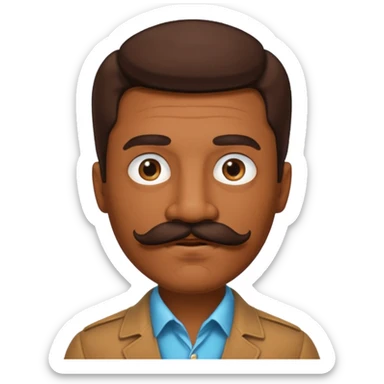 Retro 70s man face sticker