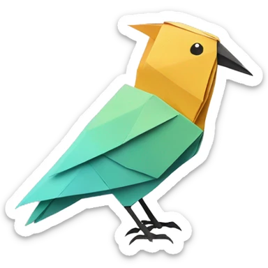 bird origami sticker