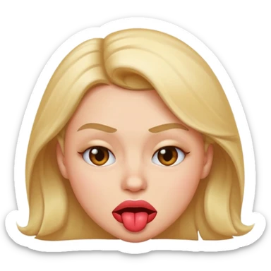 Sexy emoji with lip bit and one eyebrow raised sticker