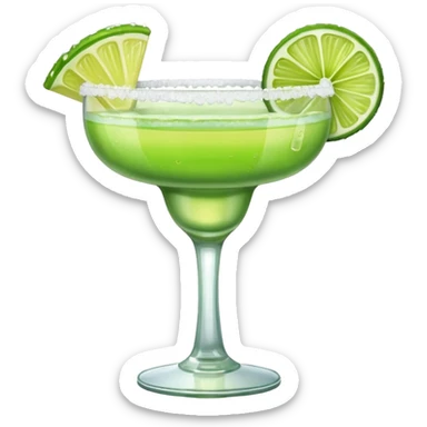 Margarita – glass with salted rim, lime wedge sticker